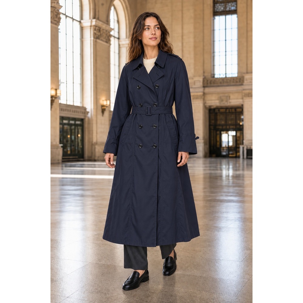 DSCP Defender Military Trench Coat Women's 20L Navy Blue All Weather Classic